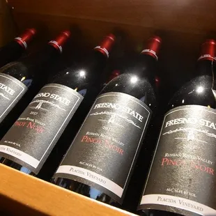 six bottles of wine in a box