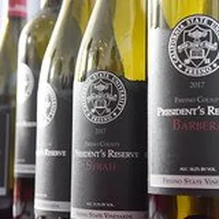 a row of wine bottles