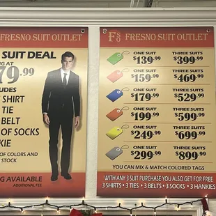 You can mix and match different qualities and styles of suits. A salesperson can help you figure it out.