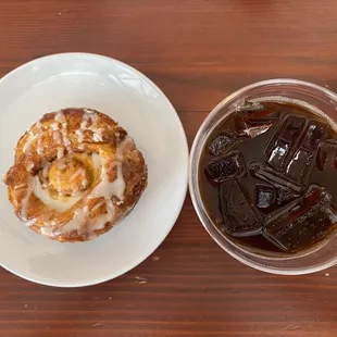 Franzbrot ($5) $ Iced Coffee ($4)