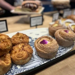 Cruffins with the pear brûlée tart on the right!