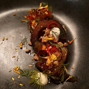 a plate of food on a table
