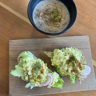 Avocado toast and daily soup special