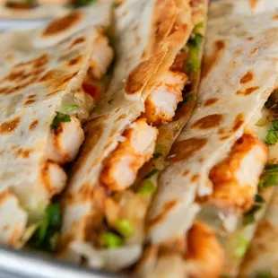 a plate of quesadillas