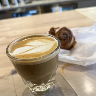 Cortado and morning bun- cinnamon twist :)