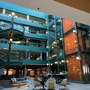 the atrium of the building