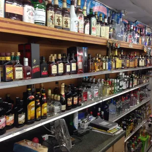 a variety of liquor