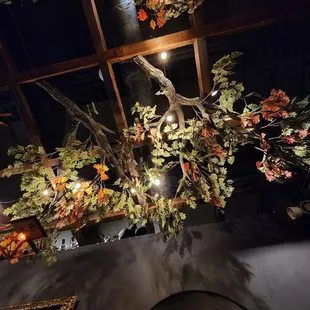 a ceiling decorated with flowers