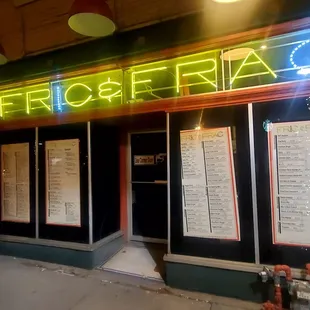 the front of a restaurant