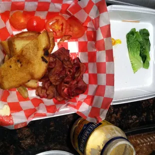 Forced to rebuild my sorry excuse of a $7 BLT with fresh lettuce and tomatoes and maybe even MAYO with non-greasy toasted bread.