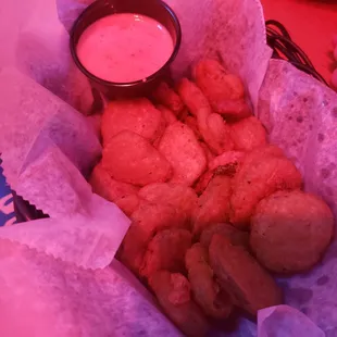 a basket of fried food
