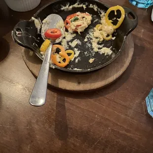 Queso completely finished. Couldn&apos;t even wait for a picture