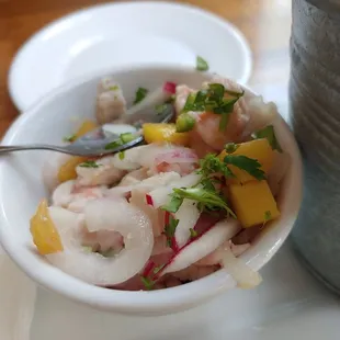 Ceviche.  Couldn&apos;t resist eating a couple scoops before taking this picture.