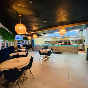 interior, sushi and sashimi