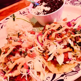 Battered fish taco plate
