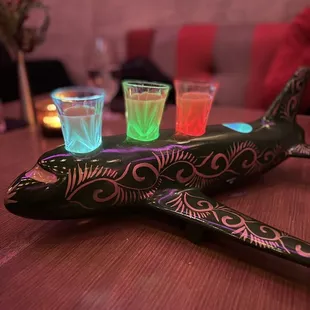 a model of an airplane on a table