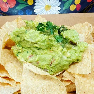 Freshly made guacamole &amp; chips