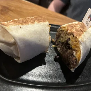 a burrito on a plate