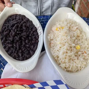 Side of rice and side of beans