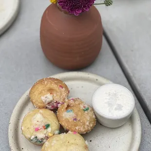 Complimentary funfetti muffins