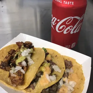 two tacos and a coke
