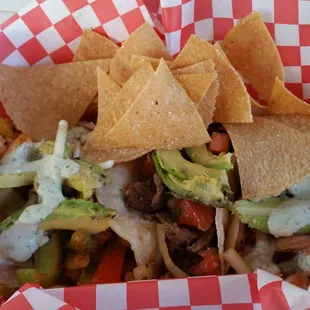 Grilled shrimp &amp; Carne tacos (fantastic).