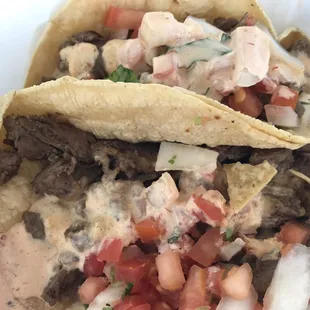 Carne Assad tacos-- sooo good