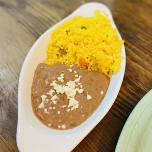 Rice and refried beans