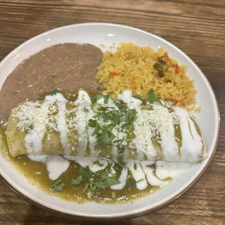 Chile Verde Burrito Lunch