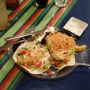 Fish tacos Baja style were amazing