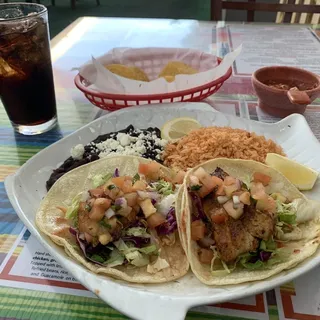 Two Fresh Fish Tacos Blackened