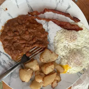 Huevos Rancheros- red or green salsa served on the side