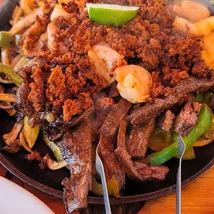Fajitas for two, filling and delicious