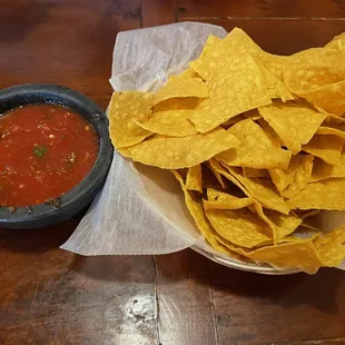 Chips &amp; Salsa. Salsa was nice and thicc, not spicy but good flavor