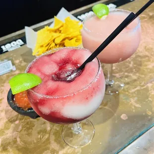 Jumbo Sangria Margarita with Cabo Wabo tequila. Monday&apos;s for $12 all day. It was strong how I like it!!