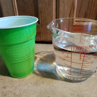 A $7-18 oz. margarita, served in a plastic cup...with ice, this would be 10 oz.