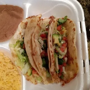 Vegetarian quesadillas. Not the cheesy kind but yummy.
