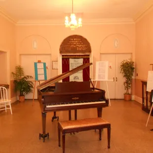 Foyer with baby grand piano