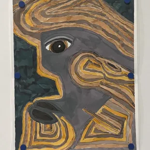 a painting of a woman's face