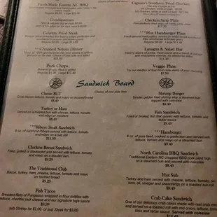 a menu for a restaurant