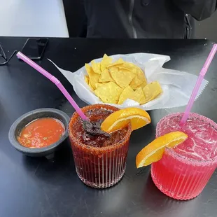 Jacima mezcal cocktail and dragonfruit mezcal cocktail