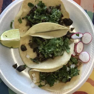 Steak and chicken tacos