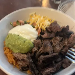 Steak burrito bowl
