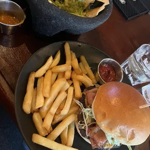 Friducha Burger and guacamole.