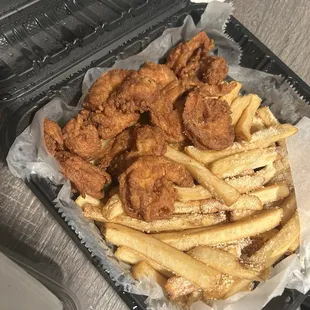 Shrimp and cheese Fries