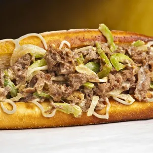 a meat and vegetable sandwich