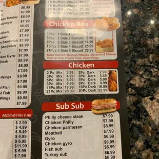 a menu for a restaurant