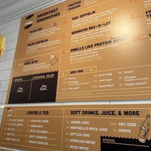 Menu as of November 2023
