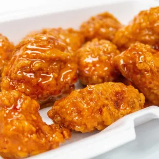 a container of chicken nuggies