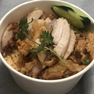 Fried Rice with Fried Chicken Topping